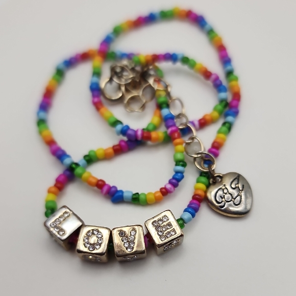 Betsey Johnson Jewelry - Colorful Beaded‎ Bracelet with Love Charms Betsey Johnson